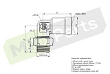 Фитинг угловой D8/M12x1,5 наружная резьба (латунь) 9502 8-M12x1,5 BOSHITE