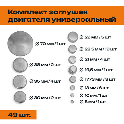 Комплект заглушек двигателя Cummins 3900003